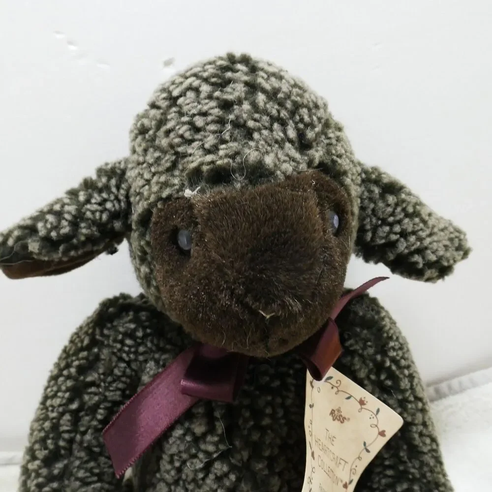 Russ Easter Plush Brown Lamb Sheep Heartcraft Collection Stuffed Animal Toy